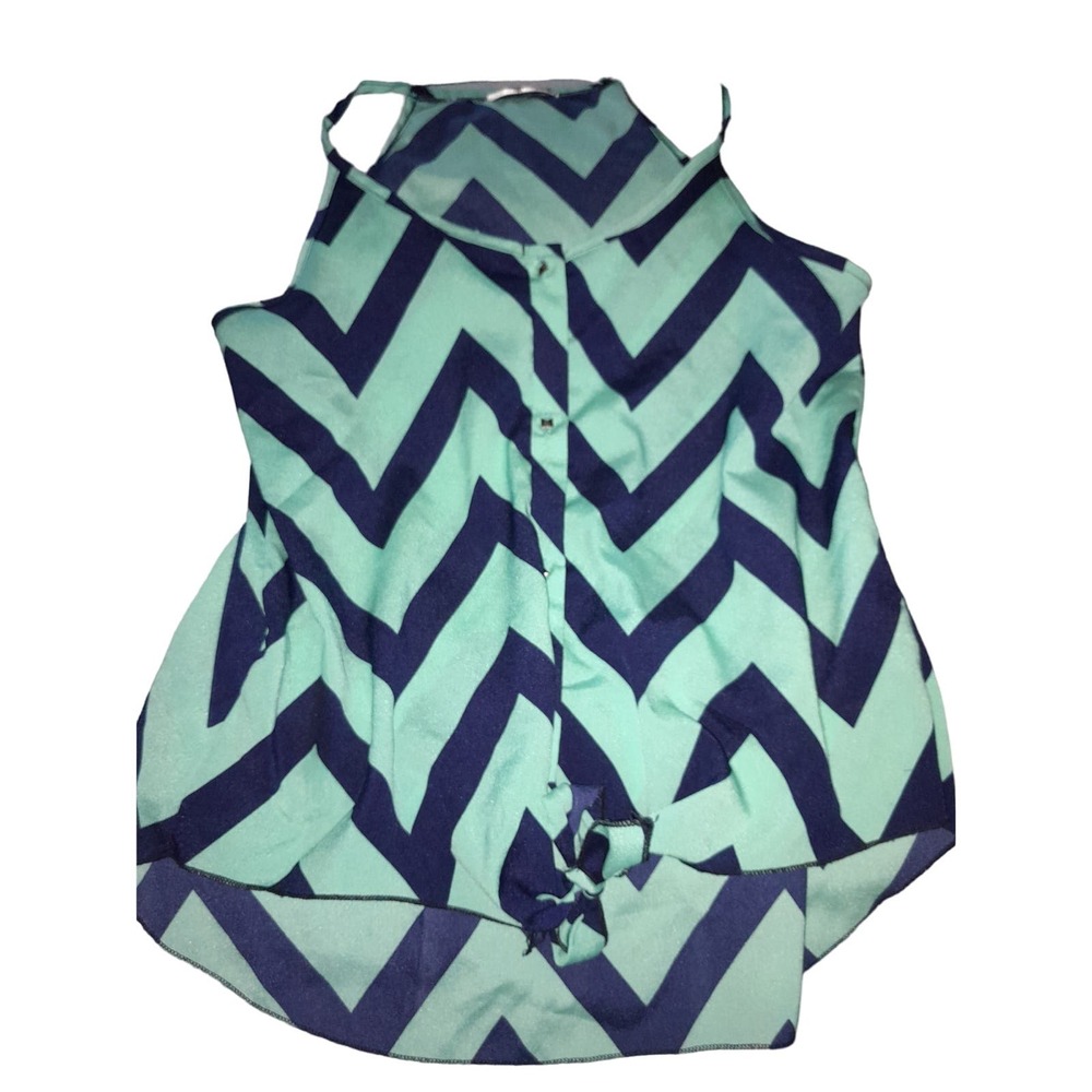BLUE PLANET WOMENS XL CHEVRON TANK BLOUSE